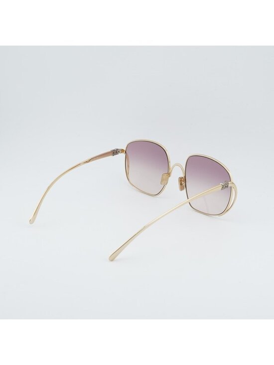 Miu Miu MUA57S 5AK40S Sunglasses Gold Square Frame, Pink Gradient Lenses main image 9